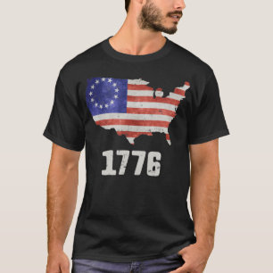 4. Juli Amerikanische Flagge Betsy Ross 1776 Männe T-Shirt