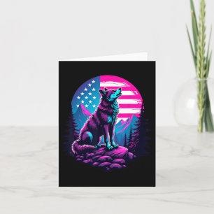 4. Juli Amerikanische Flagge Howling Wolf unter US Karte