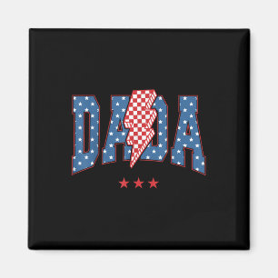 4. Juli Amerikanische Flagge Kariert Dada Blitz Magnet