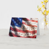 4. Juli Amerikanische Flagge mit musikalischen Bem Karte (Gelbe Blume)