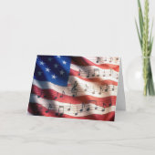 4. Juli Amerikanische Flagge mit musikalischen Bem Karte (Vorderseite)