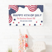 4. Juli Amerikanische Flagge Personalisiertes Part Banner (Insitu)