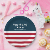 4. Juli Amerikanische Flagge Personalisiertes Part Pappteller (Party)