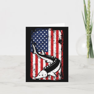 4. Juli Amerikanische Flagge Störfischen Vater Karte