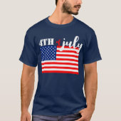 4. Juli Amerikanische Flagge T-Shirt (Vorderseite)