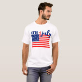4. Juli Amerikanische Flagge T-Shirt (Vorne ganz)