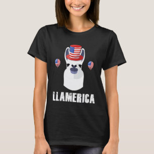 4. Juli Amerikanische Flagge USA Lama Mütze T-Shirt