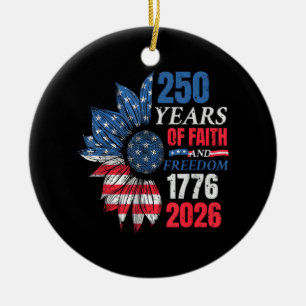 4. Juli Amerikanische Flagge Vintage 250 Jahre 177 Keramik Ornament