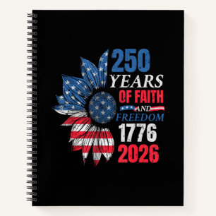 4. Juli Amerikanische Flagge Vintage 250 Jahre 177 Notizblock