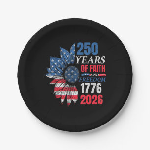 4. Juli Amerikanische Flagge Vintage 250 Jahre 177 Pappteller