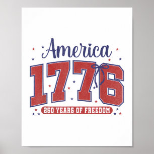 4. Juli Amerikanische Flagge Vintage 250 Jahre 177 Poster