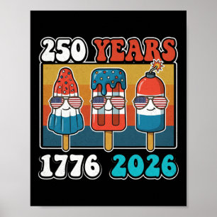 4. Juli Amerikanische Flagge Vintage 250 Jahre 177 Poster