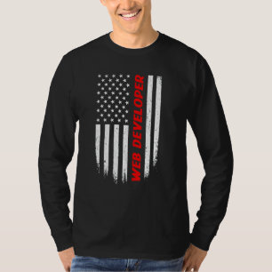 4. Juli Amerikanische Flagge Web-Entwickler Männer T-Shirt