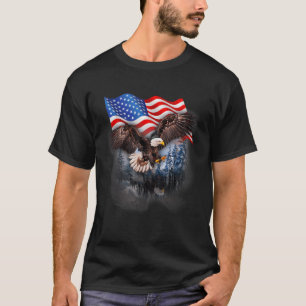 4. Juli Amerikanische Flagge Weißkopfseeadler T-Shirt