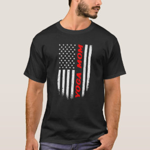 4. Juli Amerikanische Flagge Yoga Mama T-Shirt