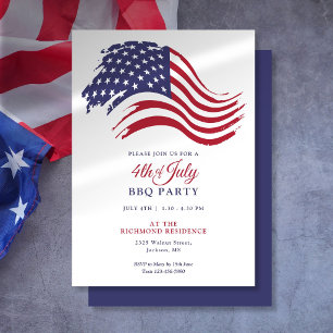 4. Juli Amerikanische Flaggen-Party Einladung