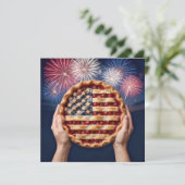 4. Juli-Amerikanische Flaggenkruste auf einem Kirs Einladung (Stehend Vorderseite)