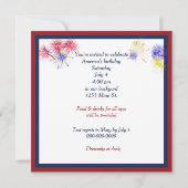 4. Juli-Amerikanische Flaggenkruste auf einem Kirs Einladung (Rückseite)