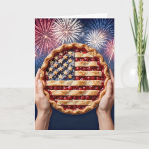 4. Juli-amerikanische Flaggenkruste auf einer Kirs Karte