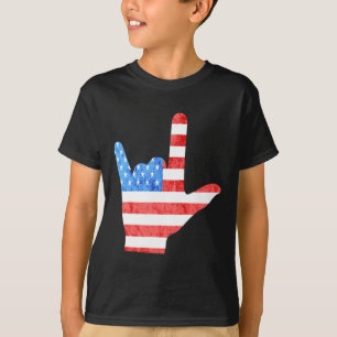 4. Juli Amerikanische Gebärdensprachen Gewissensei T-Shirt
