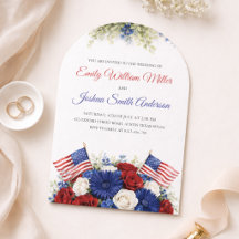 4. Juli Amerikanische Hochzeitsbogen-Einladung