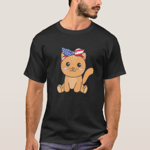 4. Juli Amerikanische Katze Für Kinder Cute Usa Ka T-Shirt