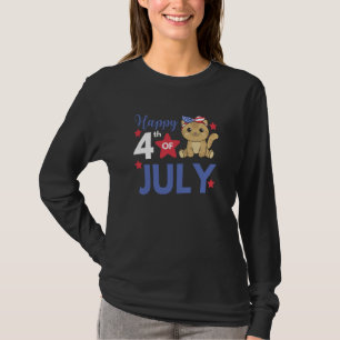 4. Juli Amerikanische Katze Für Kinder Cute Usa Ka T-Shirt