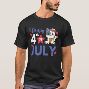 4. Juli Amerikanische Katze Für Kinder Cute Usa Ka T-Shirt