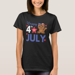 4. Juli Amerikanische Katze für Kinder Niedliche U T-Shirt