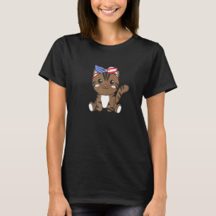 4. Juli Amerikanische Katze Für Kinder Niedliche U T-Shirt