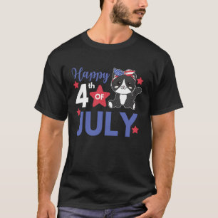 4. Juli Amerikanische Katze Für Kinder Süße Usa Ka T-Shirt