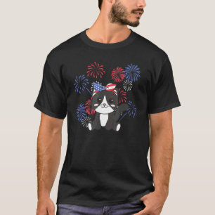 4. Juli Amerikanische Katze Für Kinder Usa Feuerwe T-Shirt