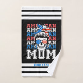 4. Juli Amerikanische Mama Patriotic Personalisier Badhandtuch Set