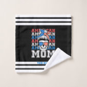 4. Juli Amerikanische Mama Patriotic Personalisier Badhandtuch Set (Waschlappen)