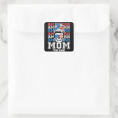 4. Juli Amerikanische Mama Patriotic Personalisier Quadratischer Aufkleber (Tasche)