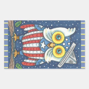 4. JULI AMERIKANISCHE OHREULE-AUFKLEBER Rec *Blatt Rechteckiger Aufkleber