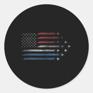 4. Juli Amerikanische Patrioten-Kampfjets USA Fl Runder Aufkleber