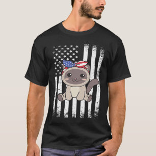 4. Juli Amerikanische Siamkatze für Kinder Niedlic T-Shirt