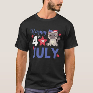 4. Juli Amerikanische Siamkatze Für Kinder Süß Usa T-Shirt