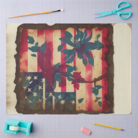 4. Juli Amerikanische Unabhängigkeitsflagge Blaue Seidenpapier (Basteln)