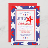 4. Juli Amerikanische Unabhängigkeitstag Fun Stars Einladung (Vorne/Hinten)