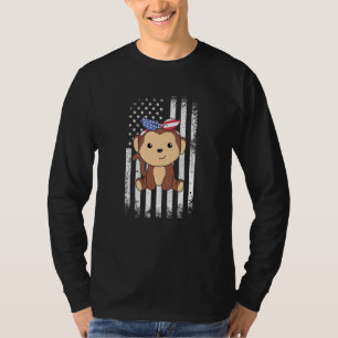 4. Juli Amerikanischer Affe Für Kinder Cute Usa Mö T-Shirt