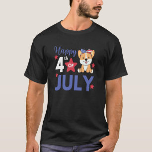 4. Juli Amerikanischer Corgi Für Kinder Süßer Usa T-Shirt