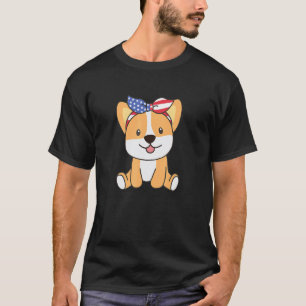 4. Juli Amerikanischer Corgi Für Kinder USA Hund T-Shirt