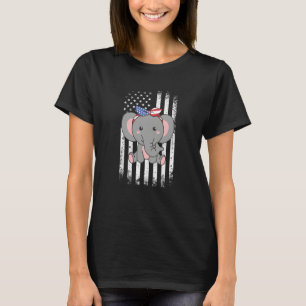 4. Juli Amerikanischer Elefant Für Kinder Cute Usa T-Shirt