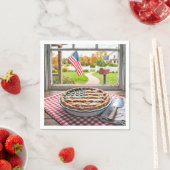 4. Juli Amerikanischer Flaggen-Kirschkuchen Serviette (Beispiel)