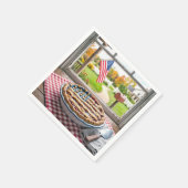 4. Juli Amerikanischer Flaggen-Kirschkuchen Serviette (Ecke)