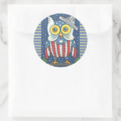 4. JULI - AMERIKANISCHER HOOT OWL STICKERS RUND *B (Tasche)