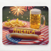 4. Juli Amerikanischer Hot Dog Mousepad (Vorne)
