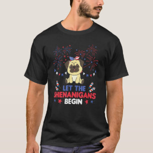 4. Juli Amerikanischer Mops für Kinder USA Hund T-Shirt